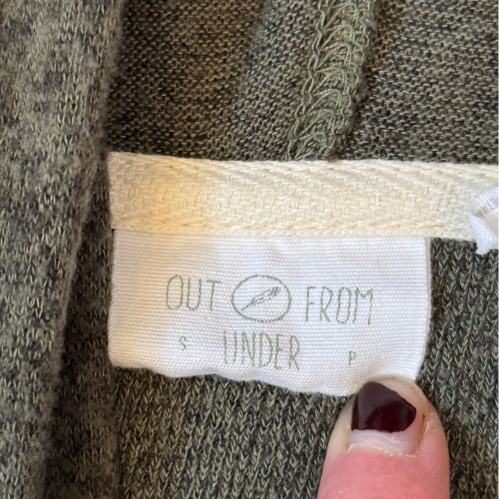Out From Under Urban Outfitters Green Hooded Open Cardigan Women’s Size Small - Picture 7 of 12